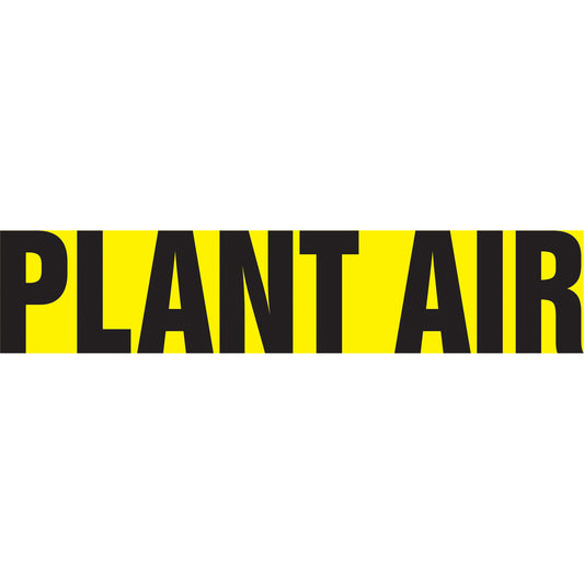 Accuform Signs Snap Tite™ "Plant Air" Pipe Marker, Snap-On, 14" H x 12" W, Black on Yellow