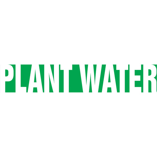 Accuform Signs Snap Tite™ "Plant Water" Pipe Marker, Snap-On, 14" H x 12" W, White on Green