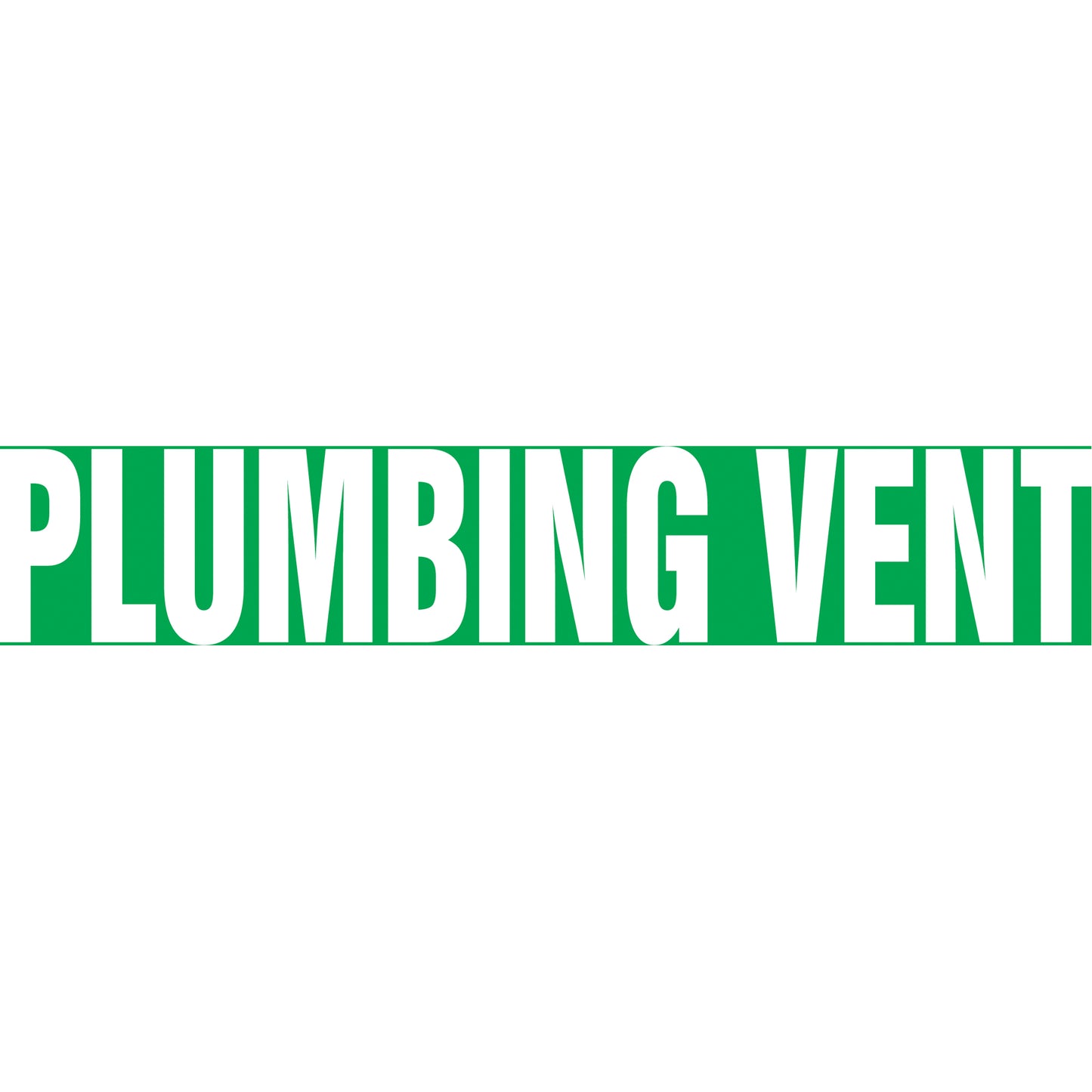 Accuform Signs Snap Tite™ "Plumbing Vent" Pipe Marker, Snap-On, 14" H x 12" W, White on Green