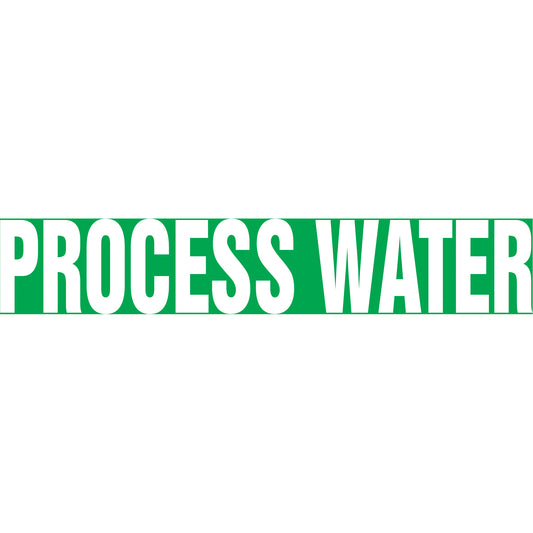 Accuform Signs Snap Tite™ "Process Water" Pipe Marker, Snap-On, 14" H x 12" W, White on Green