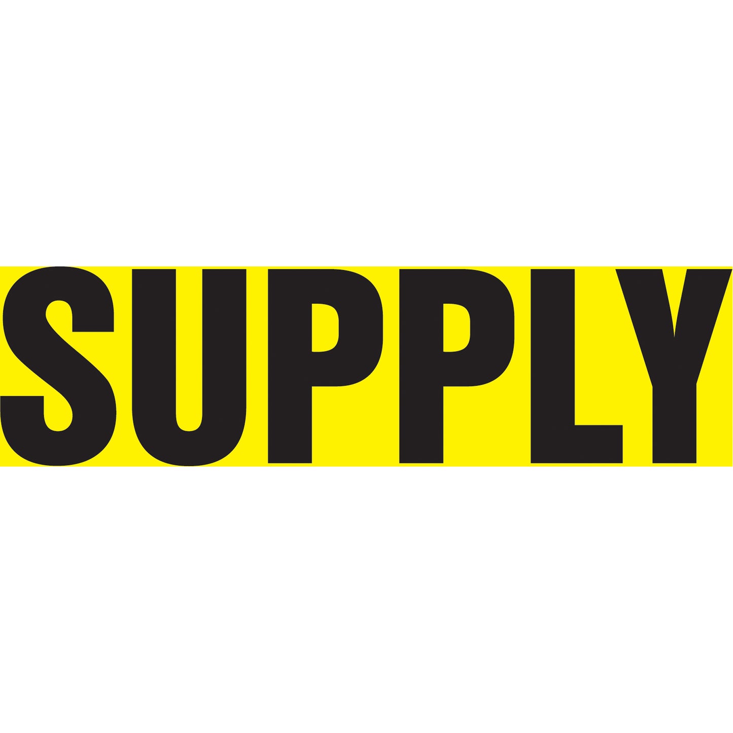 Accuform Signs "Supply" Pipe Marker, Self-Adhesive, 1" H x 8" W, Black on Yellow