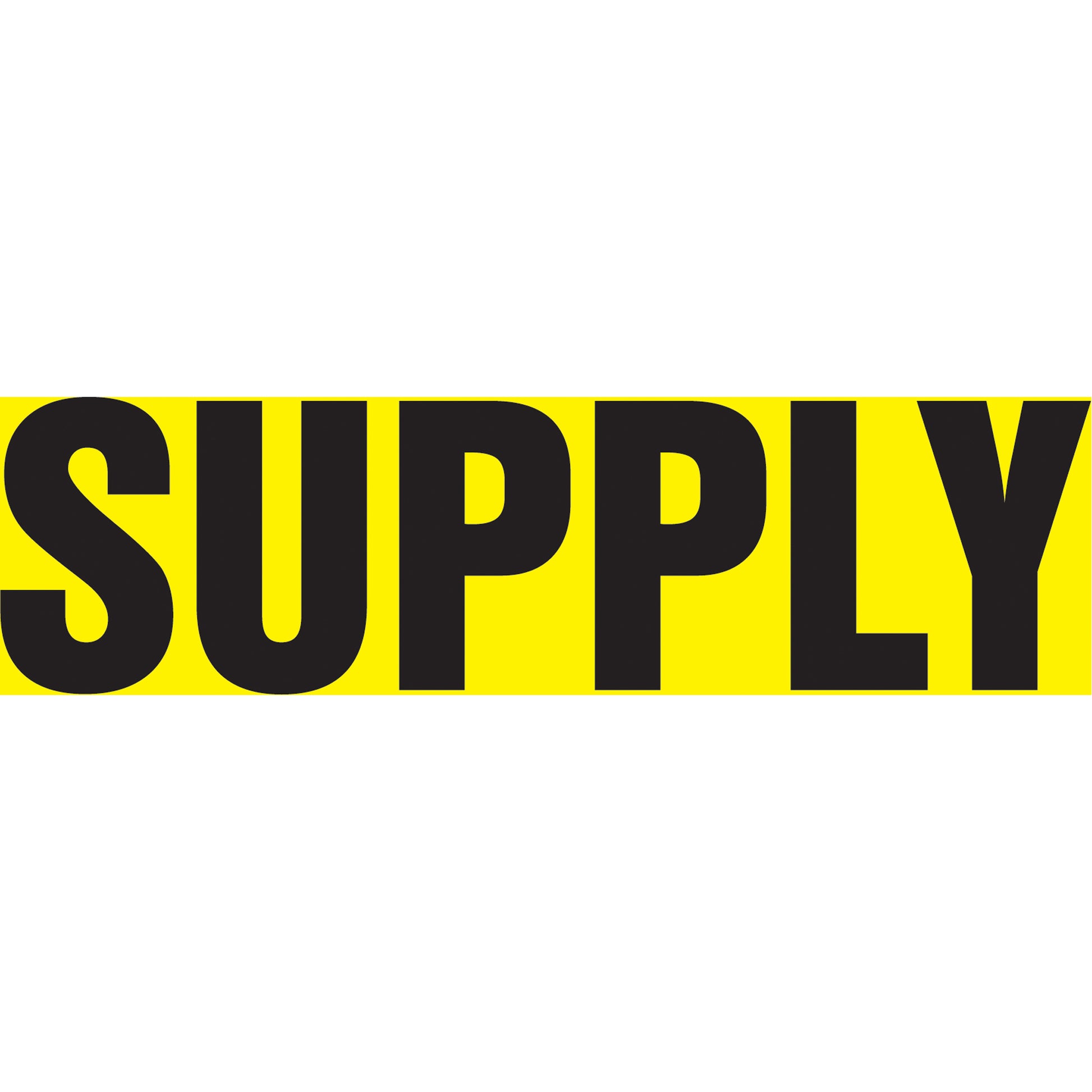 Accuform Signs "Supply" Pipe Marker, Self-Adhesive, 1" H x 8" W, Black on Yellow