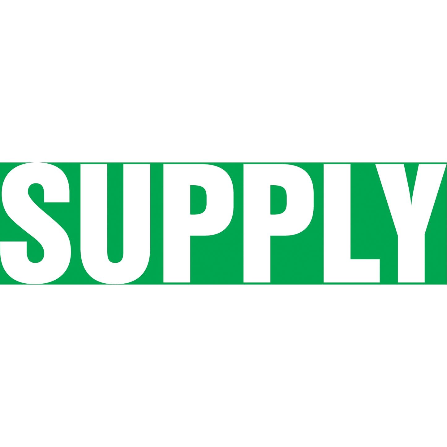 Accuform Signs "Supply" Pipe Marker, Self-Adhesive, 1" H x 8" W, White on Green