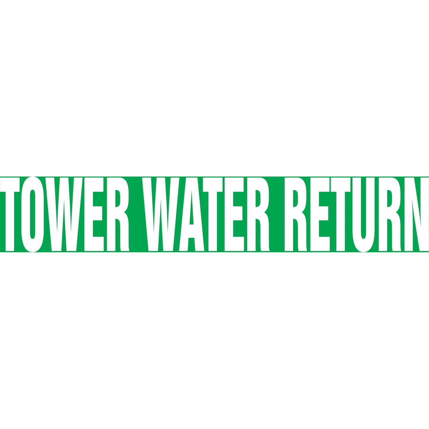 Accuform Signs Snap Tite™ "Tower Water Return" Pipe Marker, Snap-On, 19" H x 12" W, White on Green