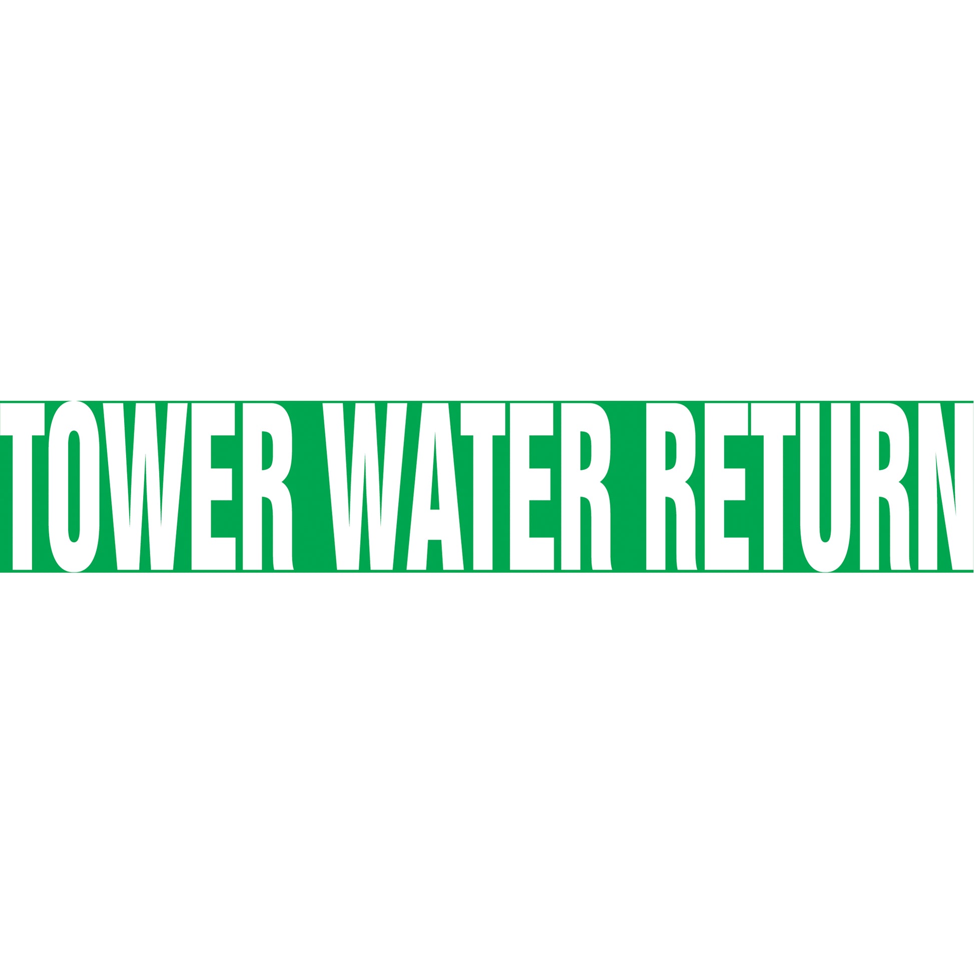 Accuform Signs Snap Tite™ "Tower Water Return" Pipe Marker, Snap-On, 19" H x 12" W, White on Green