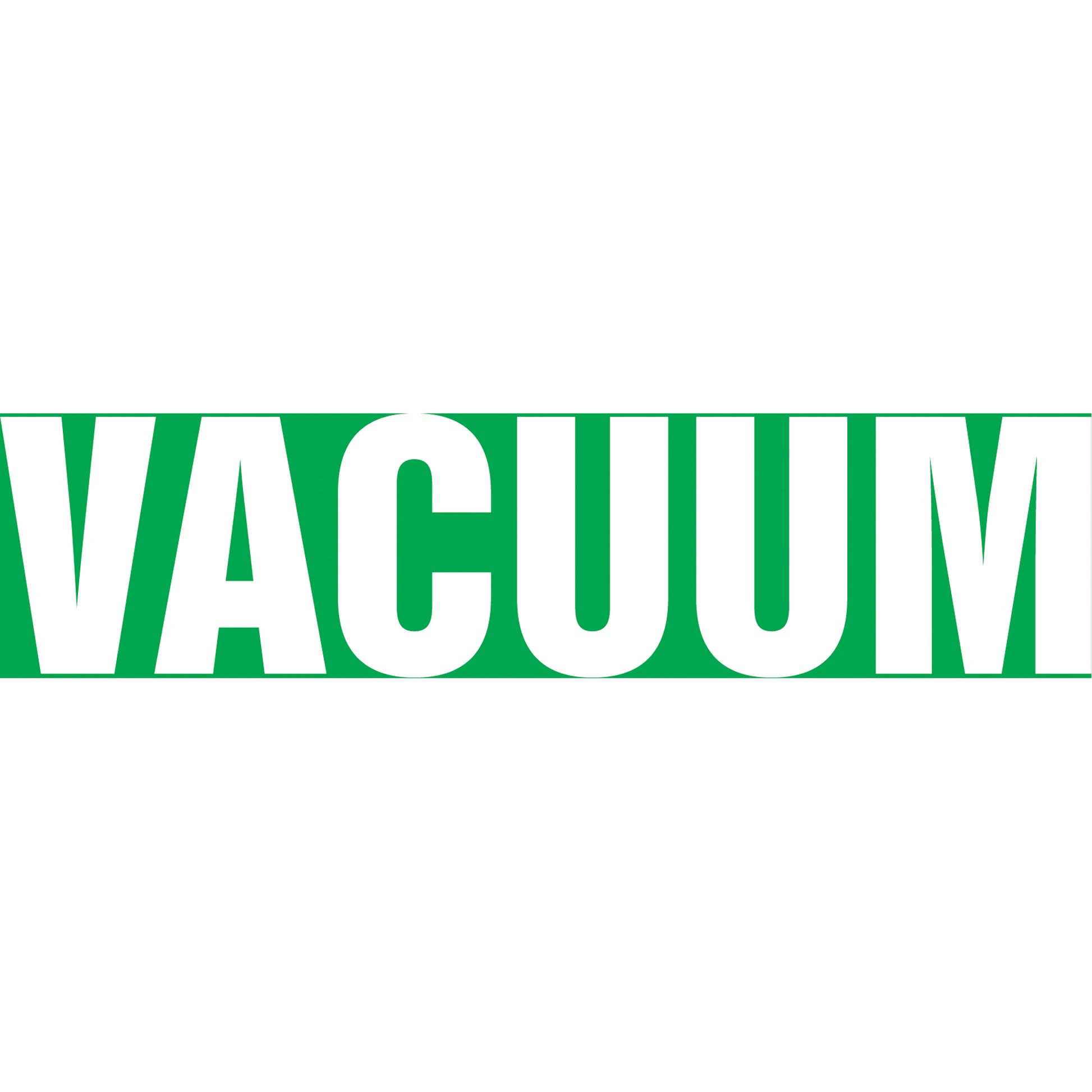 Accuform Signs "Vacuum" Pipe Markers, Self-Adhesive, 4" H x 24" W, White on Green