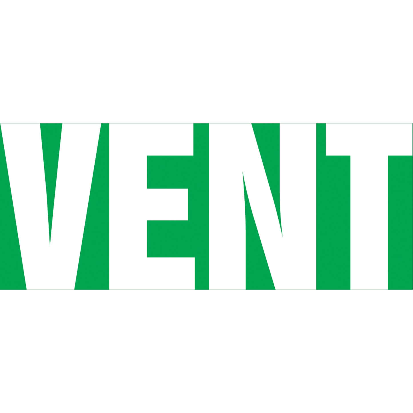Accuform Signs "Vent" Pipe Marker, Self-Adhesive, 1" H x 8" W, White on Green