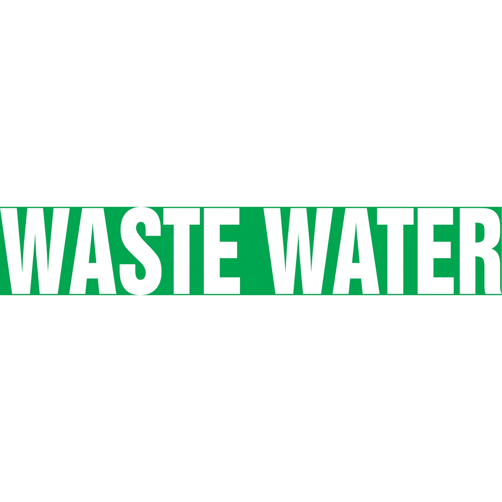 Accuform Signs "Waste Water" Pipe Markers, Self-Adhesive, 4" H x 24" W, White on Green