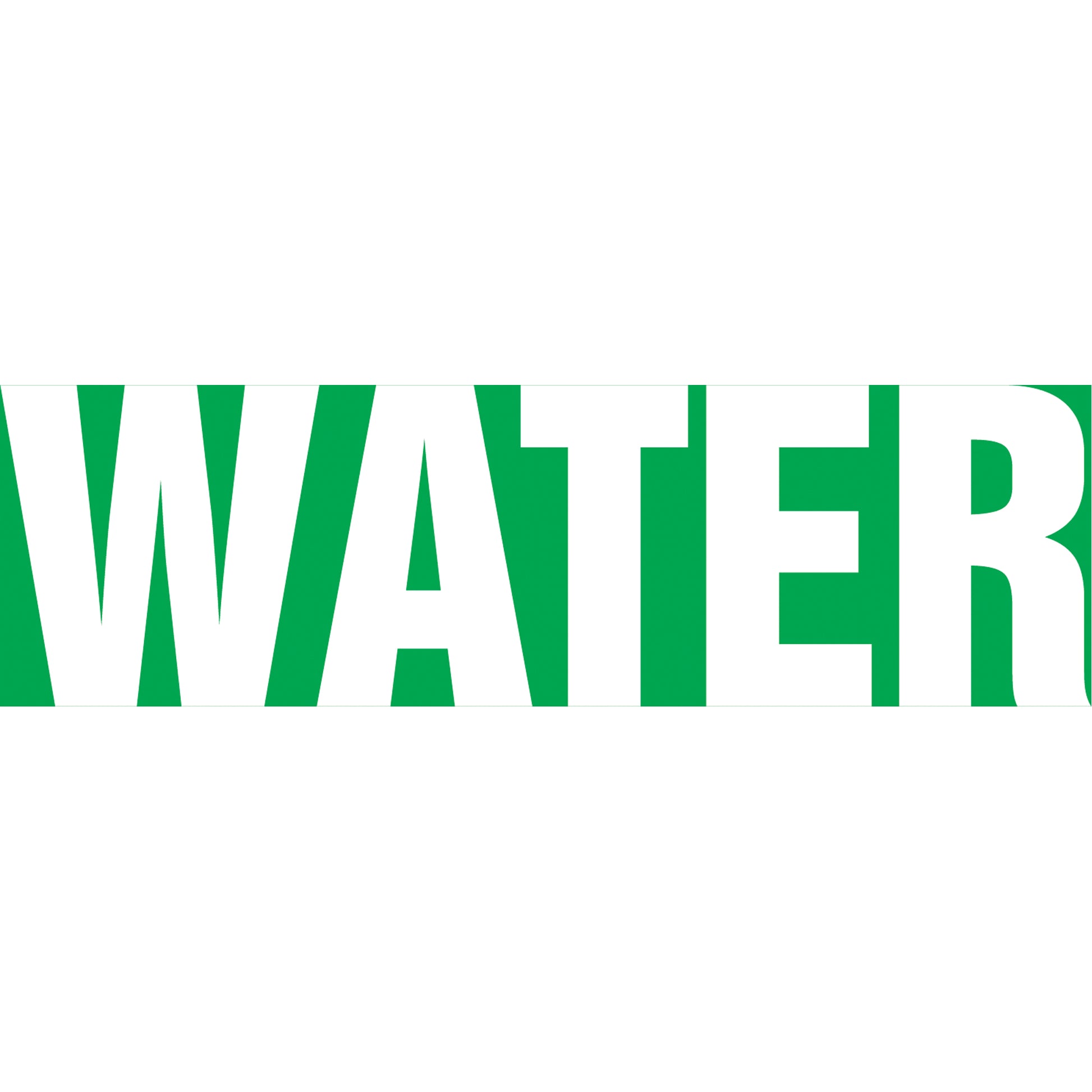 Accuform Signs "Water" Pipe Markers, Self-Adhesive, 4" H x 24" W, White on Green