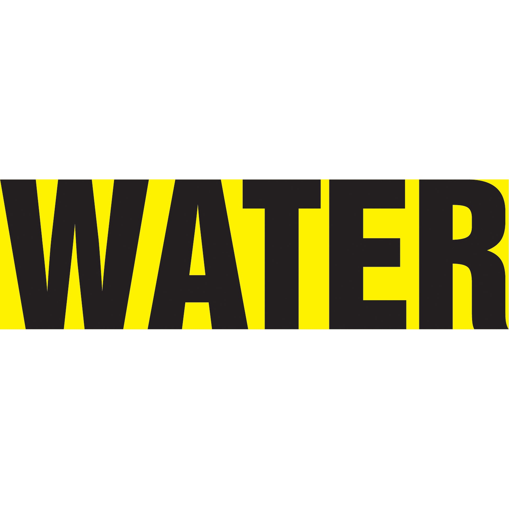 Accuform Signs "Water" Pipe Marker, Self-Adhesive, 1" H x 8" W, Black on Yellow