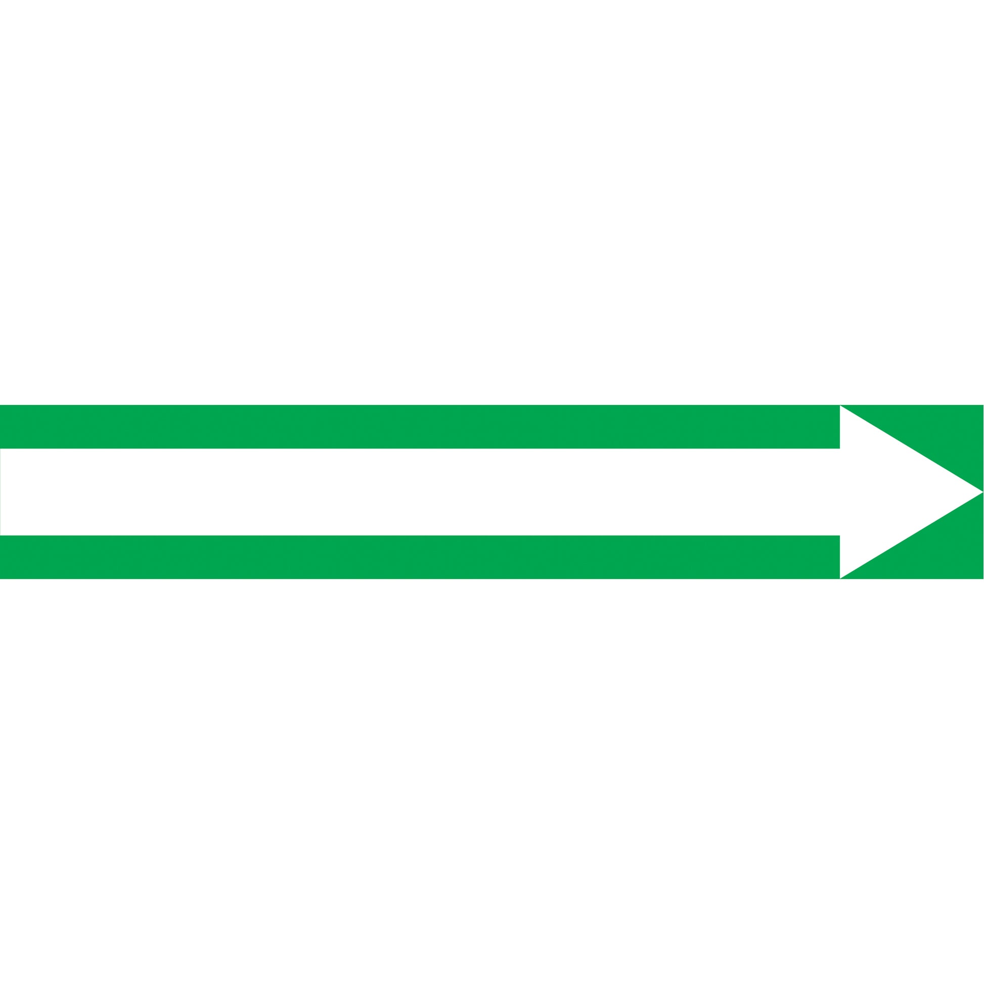 Accuform Signs Arrow Pipe Markers, Self-Adhesive, 2-1/2" H x 12" W, White on Green
