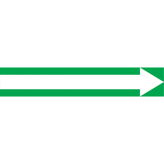 Accuform Signs Arrow Pipe Markers, Self-Adhesive, 2-1/2" H x 12" W, White on Green