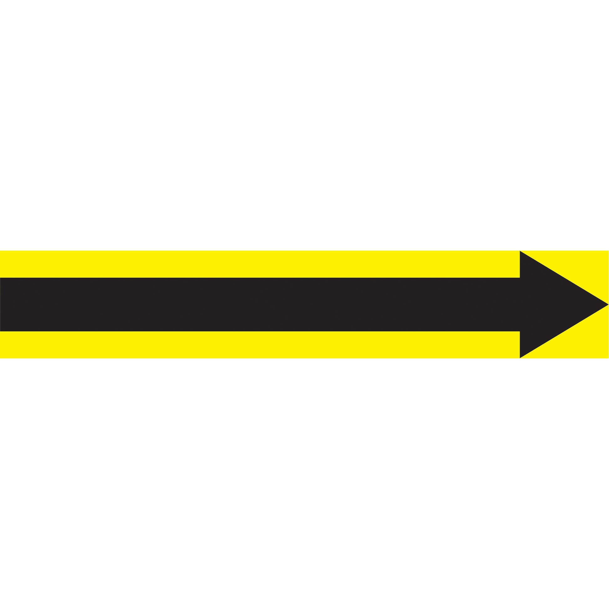 Accuform Signs Arrow Pipe Markers, Self-Adhesive, 4" H x 24" W, Black on Yellow