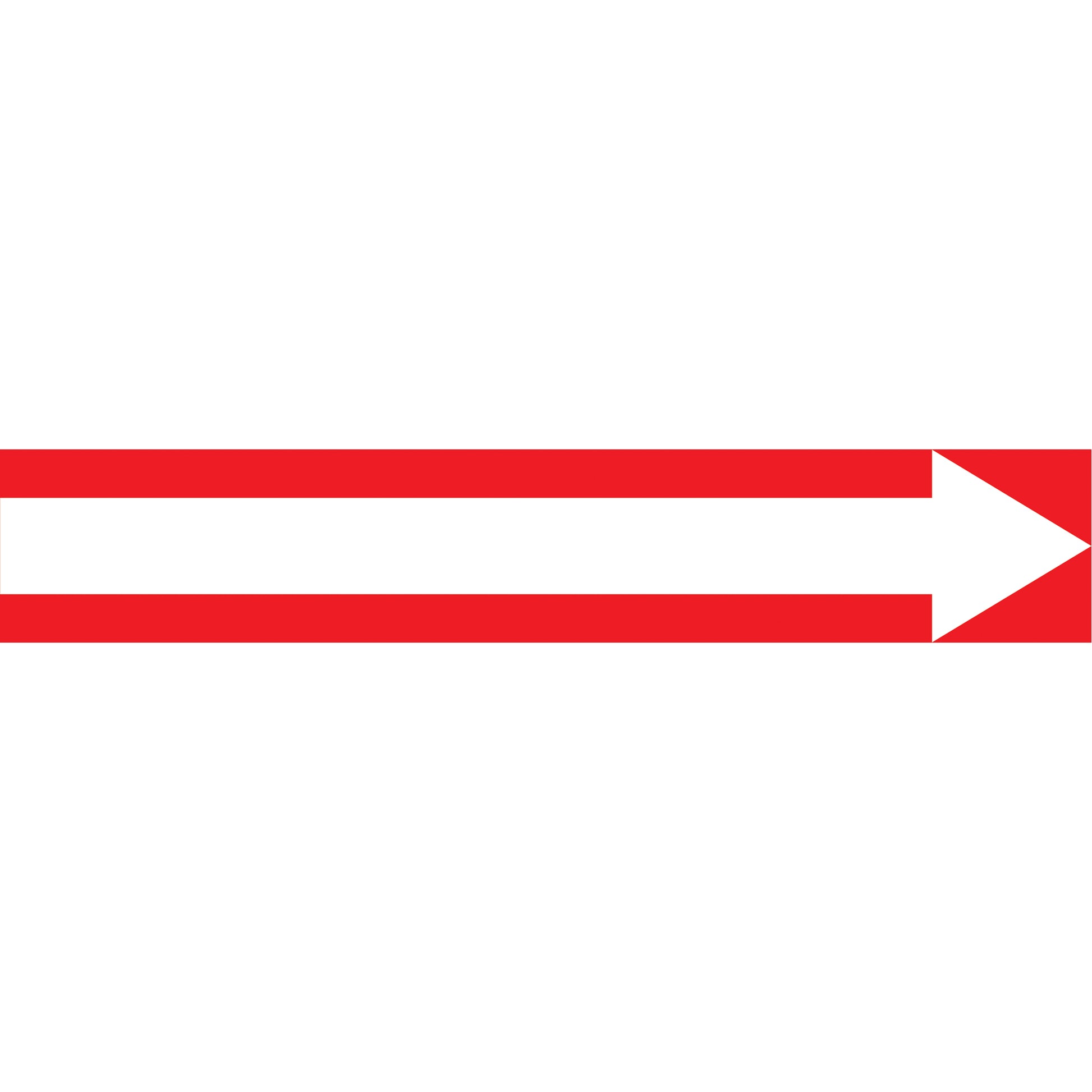 Accuform Signs Arrow Pipe Markers, Self-Adhesive, 1-1/2" H x 8" W, White on Red