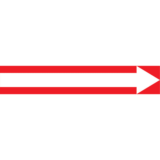 Accuform Signs Arrow Pipe Markers, Self-Adhesive, 1-1/2" H x 8" W, White on Red