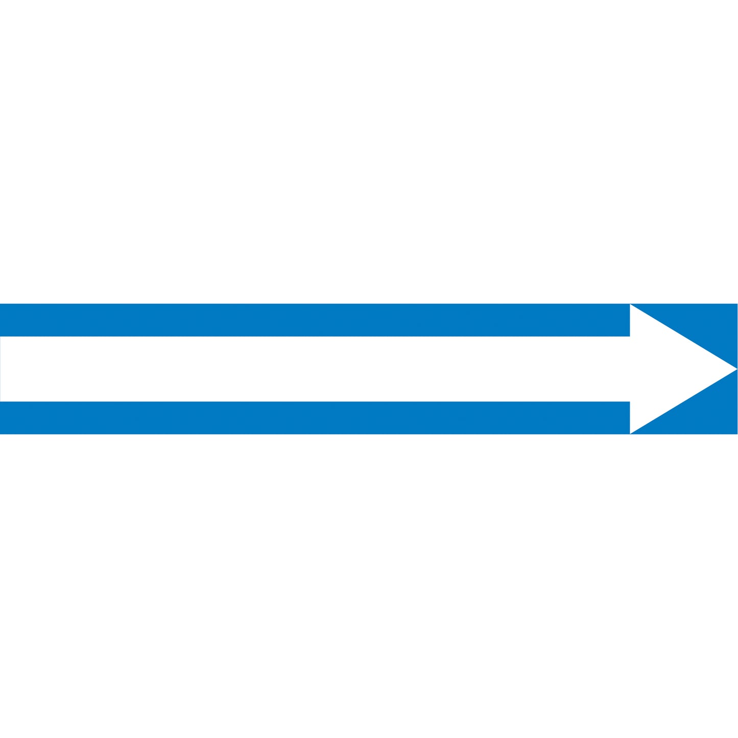 Accuform Signs Arrow Pipe Markers, Self-Adhesive, 1-1/2" H x 8" W, White on Blue