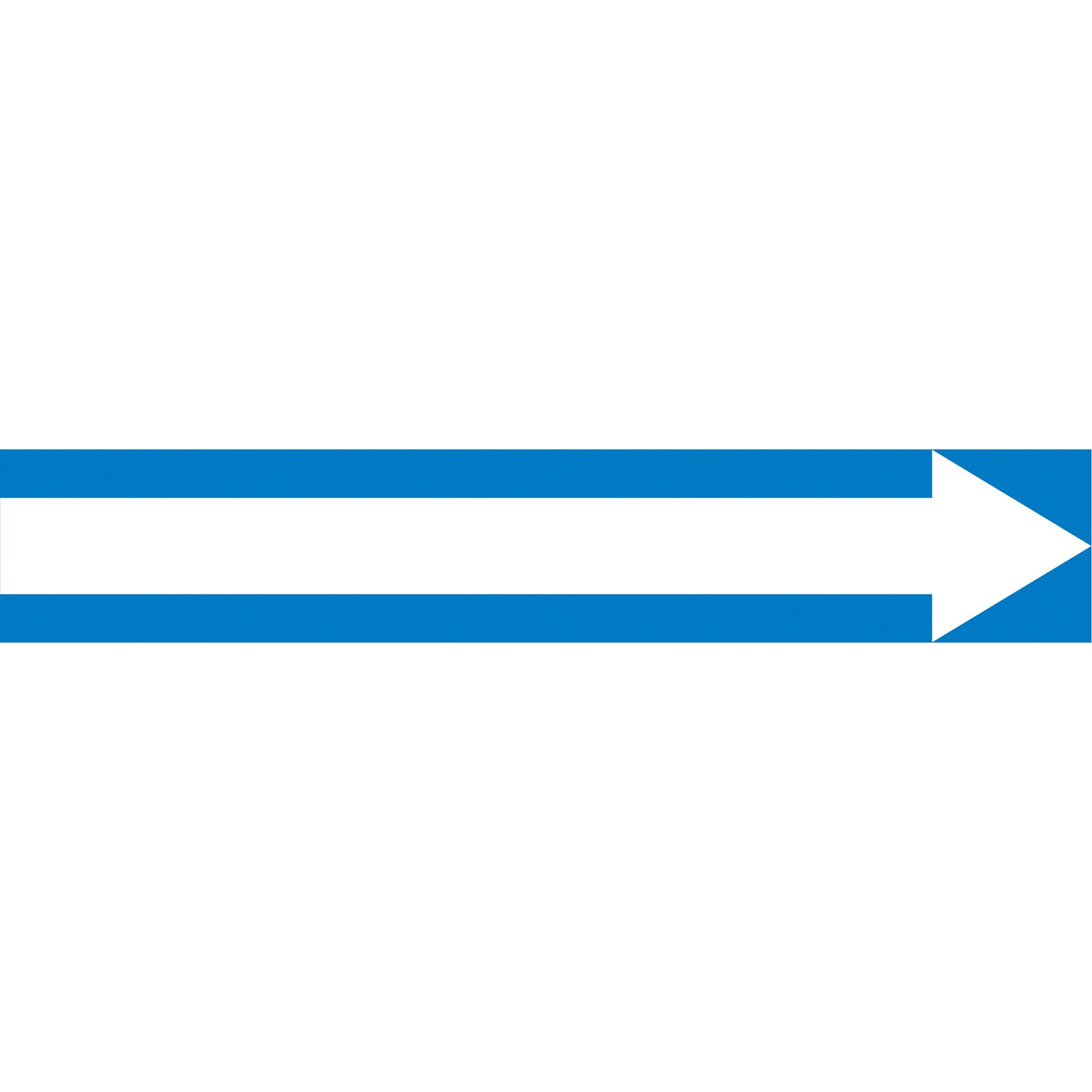 Accuform Signs Arrow Pipe Markers, Self-Adhesive, 1-1/2" H x 8" W, White on Blue