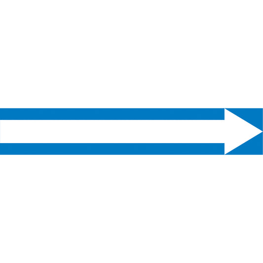 Accuform Signs Arrow Pipe Markers, Self-Adhesive, 1-1/2" H x 8" W, White on Blue