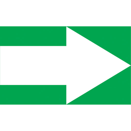 Accuform Signs Arrow Pipe Markers, Self-Adhesive, 1" H x 8" W, White on Green