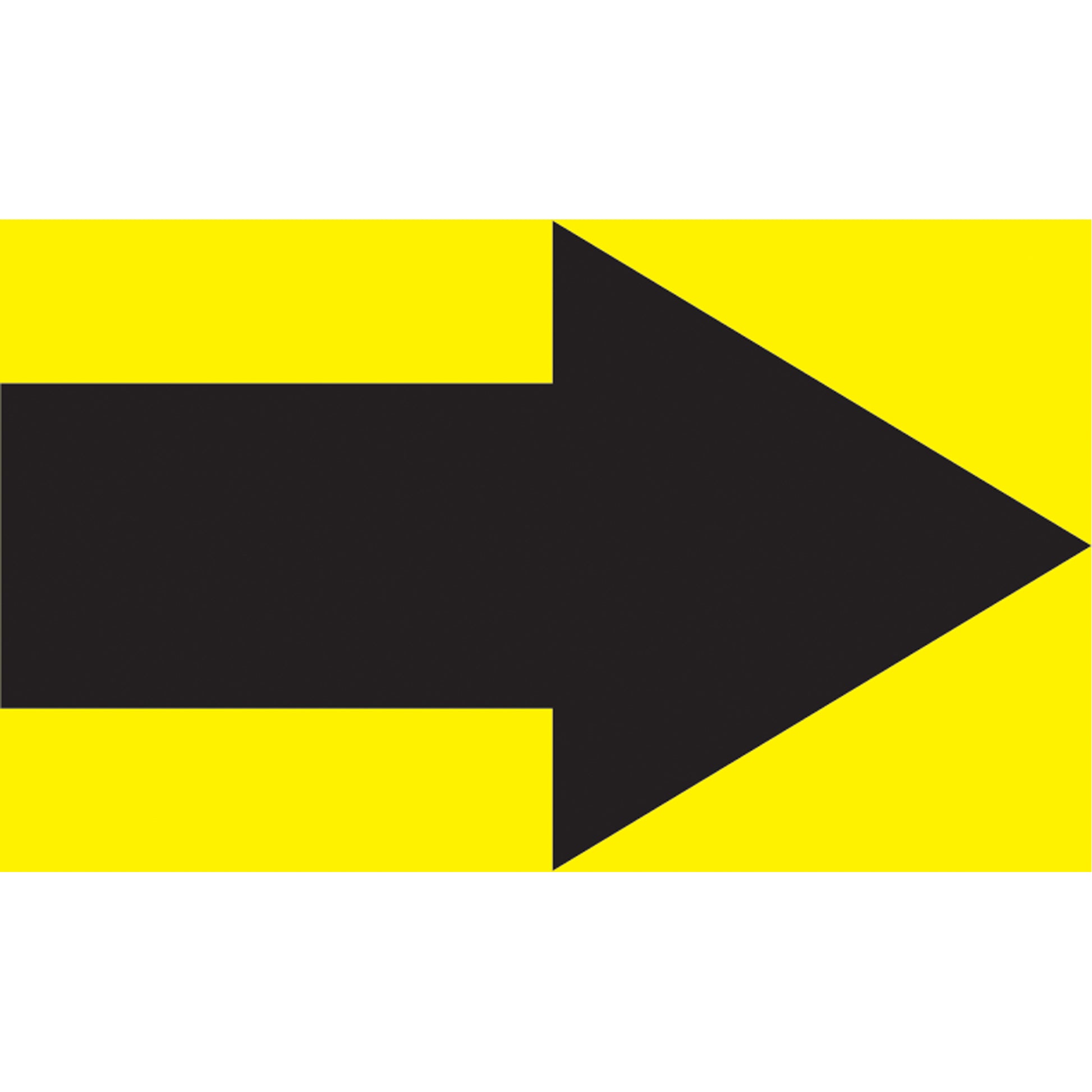 Accuform Signs Snap Tite™ Short Arrow Pipe Marker, Snap-On, 6" H x 8" W, Black on Yellow