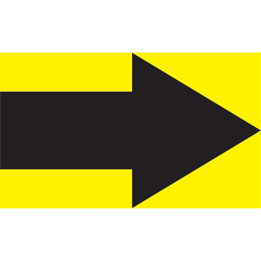 Accuform Signs Snap Tite™ Short Arrow Pipe Marker, Snap-On, 6" H x 8" W, Black on Yellow