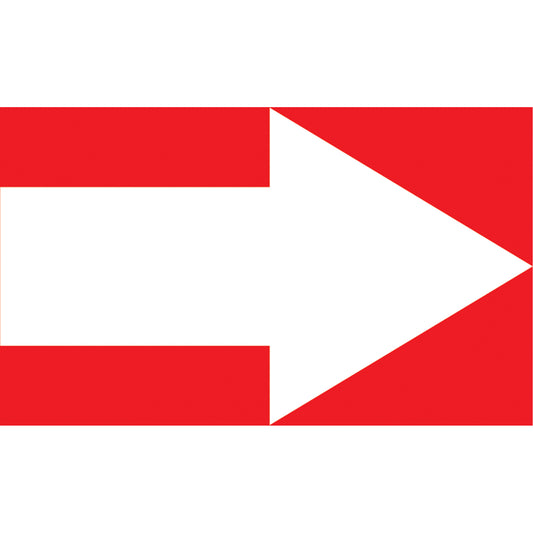 Accuform Signs Arrow Pipe Markers, Self-Adhesive, 4" H x 24" W, White on Red
