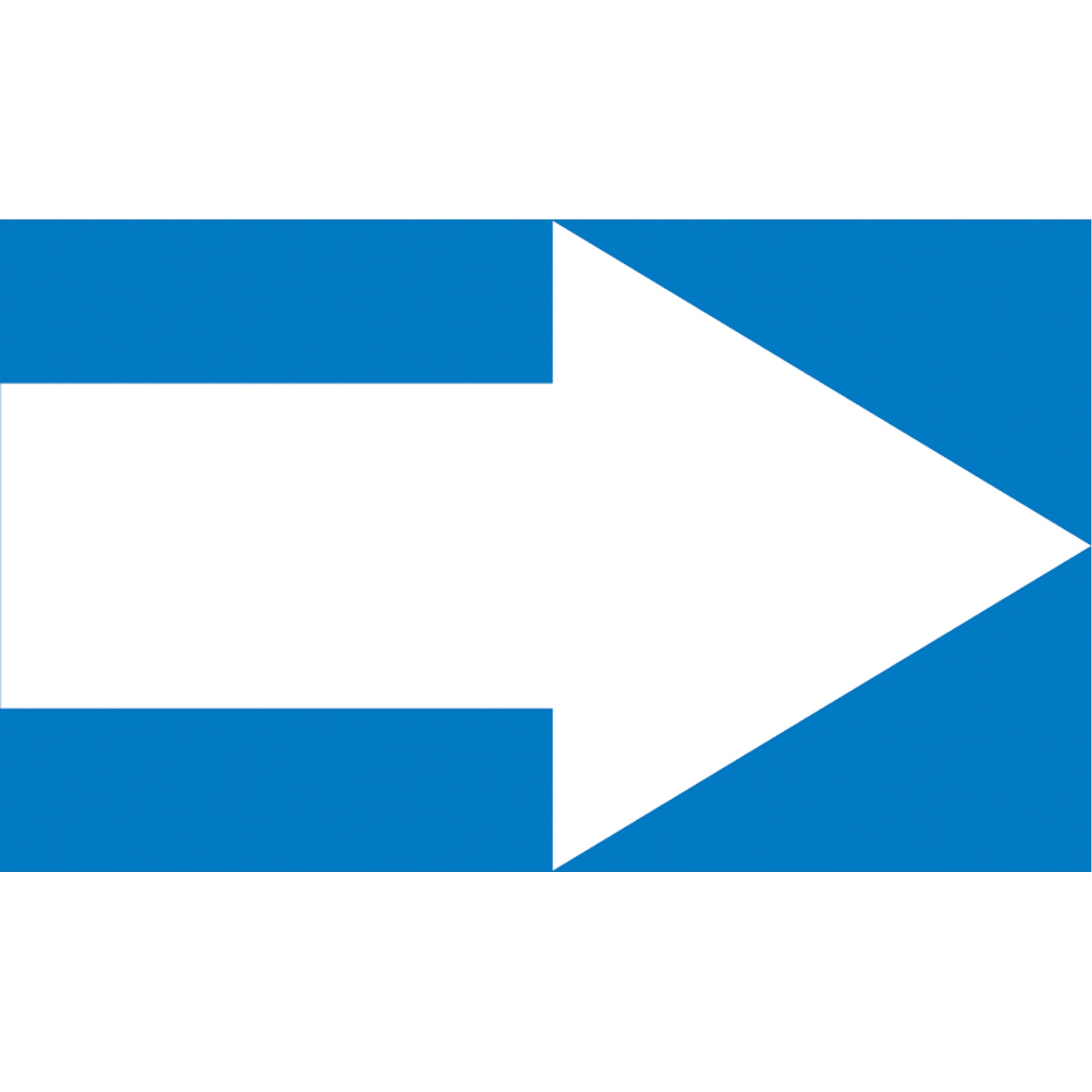 Accuform Signs Arrow Pipe Markers, Self-Adhesive, 1" H x 8" W, White on Blue