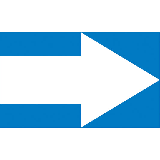 Accuform Signs Arrow Pipe Markers, Self-Adhesive, 1" H x 8" W, White on Blue