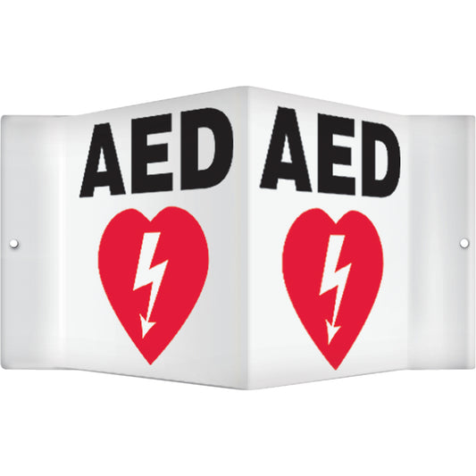 Accuform Signs "AED" Projection™ Sign, 6" x 8-1/2", Plastic, English with Pictogram