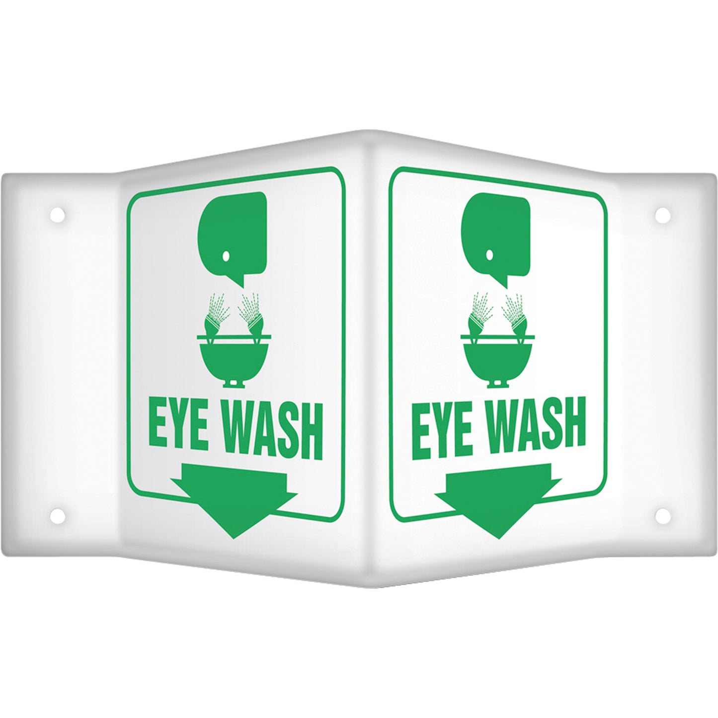 Accuform Signs "Eye Wash" Projection™ Sign, 6" x 8-1/2", Plastic, English with Pictogram