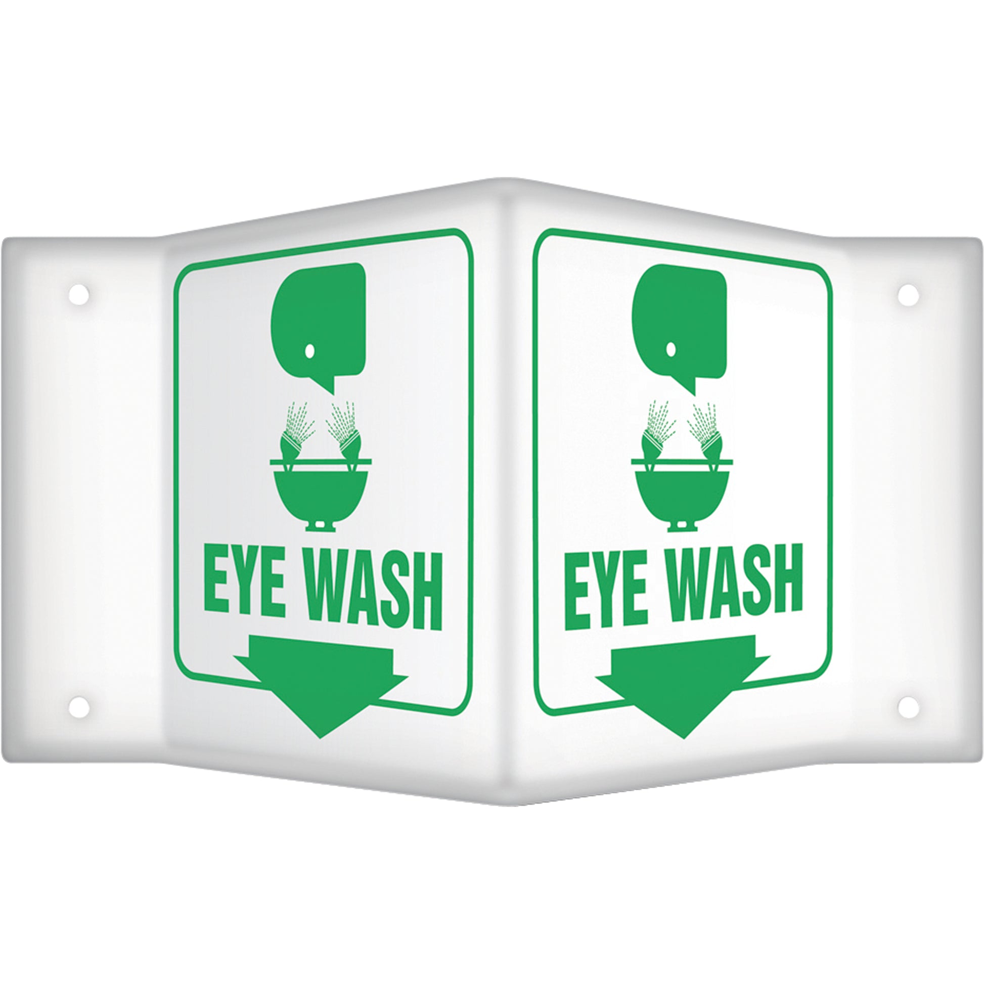 Accuform Signs "Eye Wash" Projection™ Sign, 6" x 8-1/2", Plastic, English with Pictogram