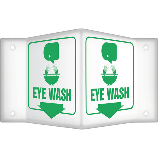 Accuform Signs "Eye Wash" Projection™ Sign, 6" x 8-1/2", Plastic, English with Pictogram