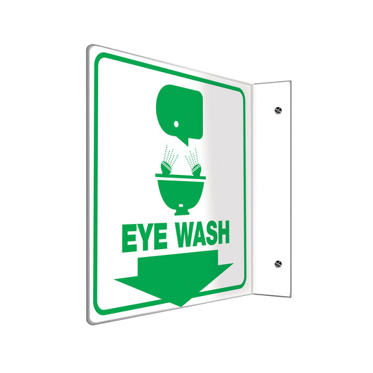 Accuform Signs "Eye Wash" Projection™ Sign, 8" x 8", Plastic, English with Pictogram