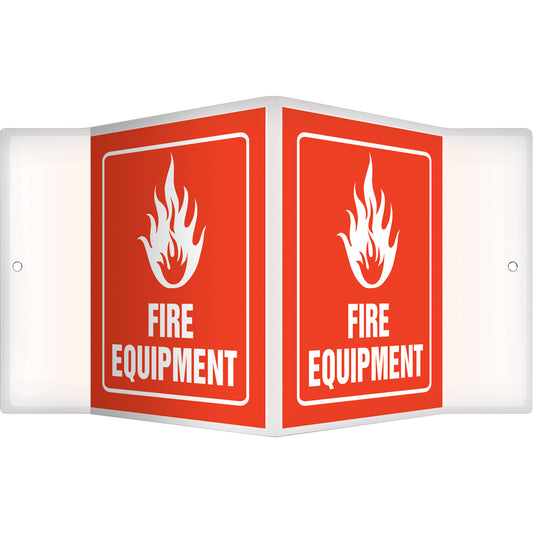 Accuform Signs "Fire Equipment" Projection™ Sign, 6" x 5", Plastic, English with Pictogram