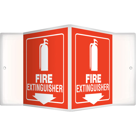 Accuform Signs "Fire Extinguisher" Projection™ Sign, 6" x 5", Plastic, English with Pictogram
