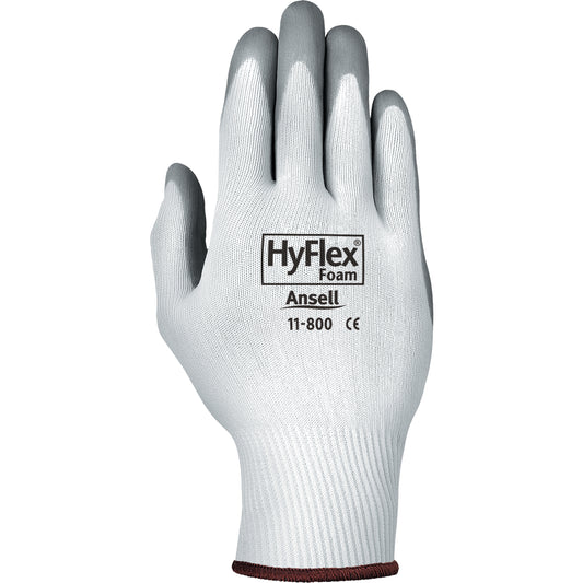 Ansell Hyflex® 11-800 Gloves, 9/Large, Foam Nitrile Coating, 15 Gauge, Nylon Shell