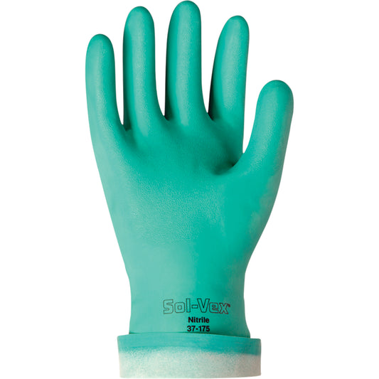 Ansell Solvex® 37-175 Gloves, Size X-Large/10, 13" L, Nitrile, Flock-Lined Inner Lining, 17-mil