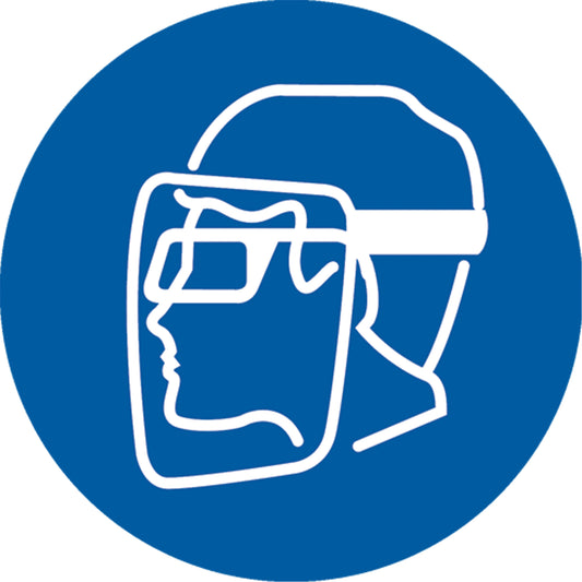 Accuform Signs Face Shield Pictogram Labels, Vinyl, Roll, 4" L x 4" W