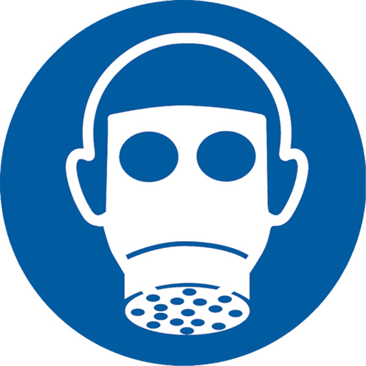 Accuform Signs Vapour Respirator Pictogram Labels, Vinyl, Roll, 4" L x 4" W