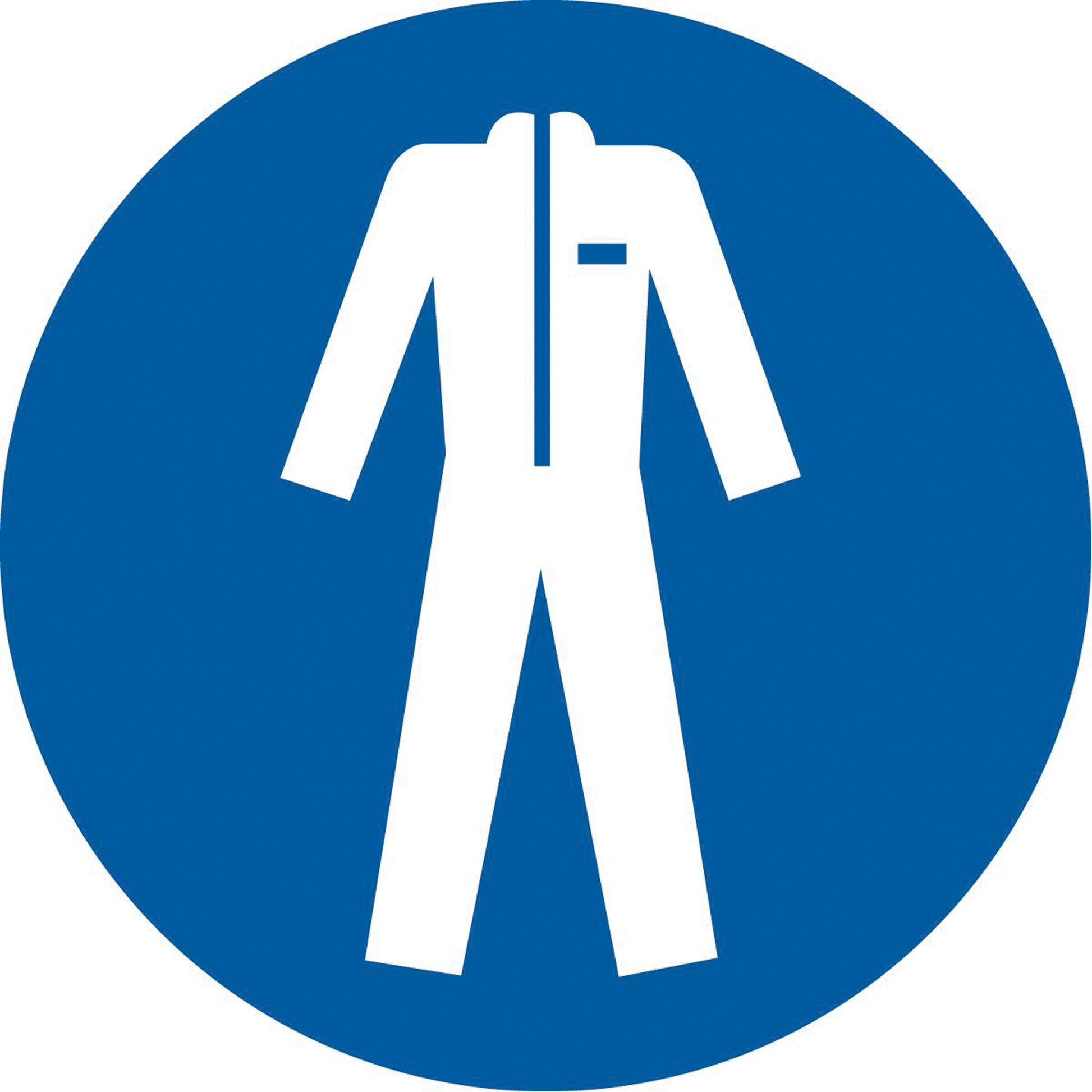 Accuform Signs Wear Protective Clothing ISO Mandatory Safety Labels, 4" x 4", Vinyl, Pictogram