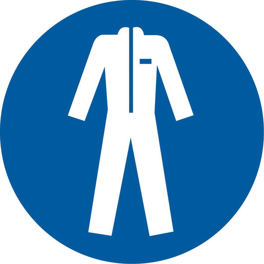 Accuform Signs Wear Protective Clothing ISO Mandatory Safety Labels, 4" x 4", Vinyl, Pictogram