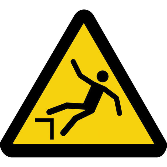 Accuform Signs Drop/Fall Hazard ISO Warning Safety Labels, 4" x 4", Vinyl, Pictogram
