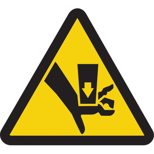 Accuform Signs Crush Hazard ISO Warning Safety Labels, 4" x 4", Vinyl, Pictogram