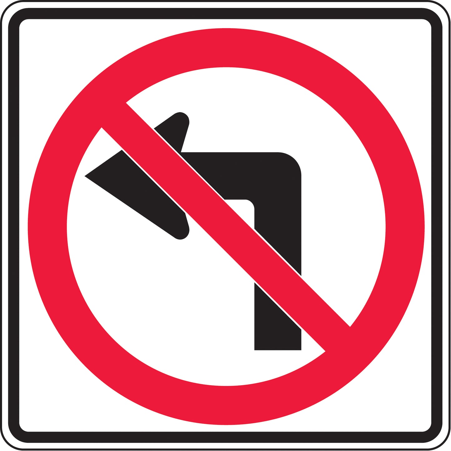 Accuform Signs No Left Turns Traffic Sign, 24" x 24", Aluminum, Pictogram