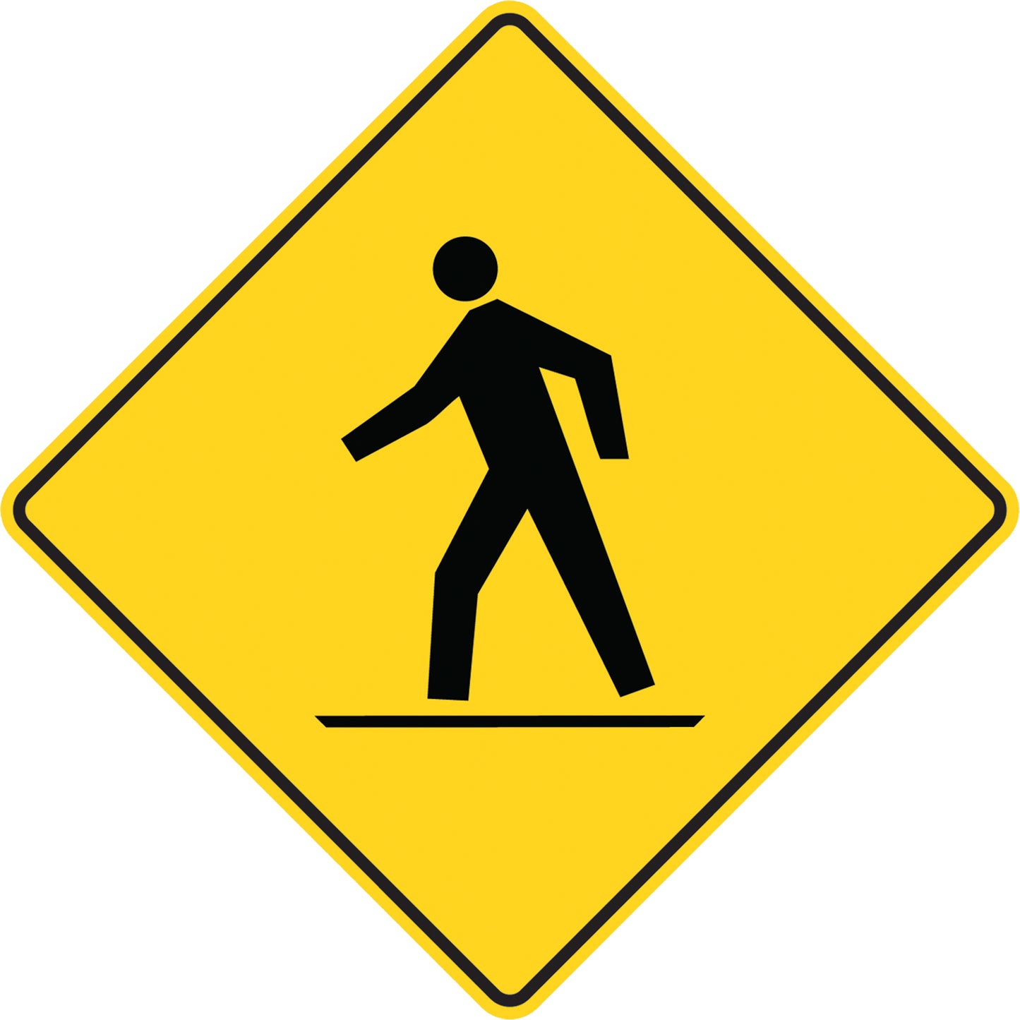 Accuform Signs Pedestrian Traffic Sign, 30" x 30", Aluminum, Pictogram