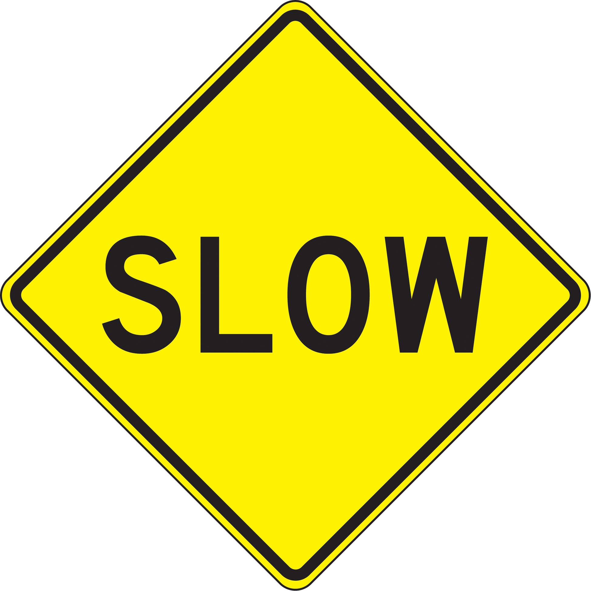 Accuform Signs "Slow" Traffic Sign, 24" x 24", Aluminum, English