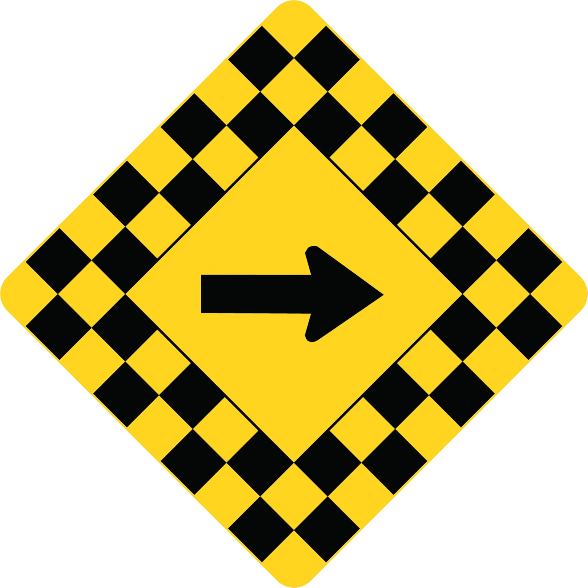Accuform Signs Sharp Turn Traffic Sign, 30" x 30", Aluminum, Pictogram