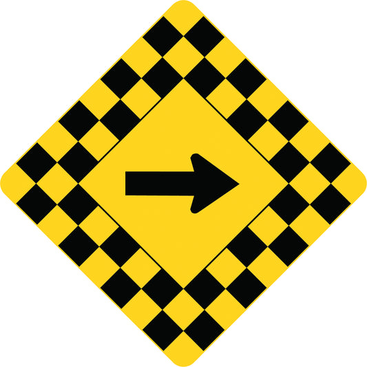 Accuform Signs Sharp Turn Traffic Sign, 30" x 30", Aluminum, Pictogram