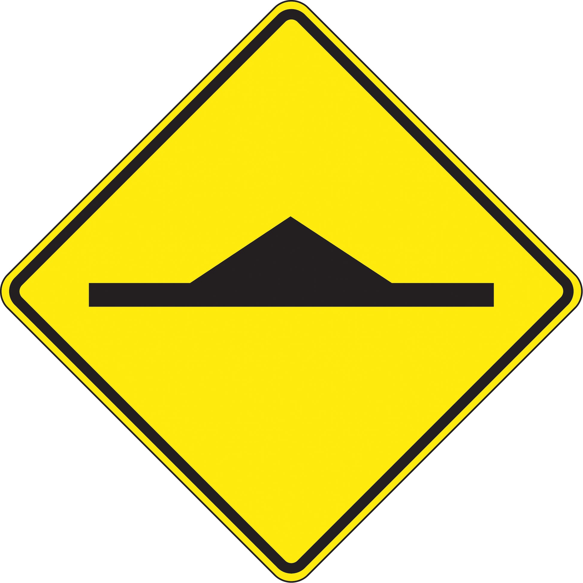 Accuform Signs Speed Bump Traffic Sign, 30" x 30", Aluminum, Pictogram