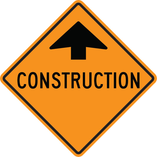 Accuform Signs "Construction" Traffic Sign, 36" x 36", Aluminum, Bilingual with Pictogram